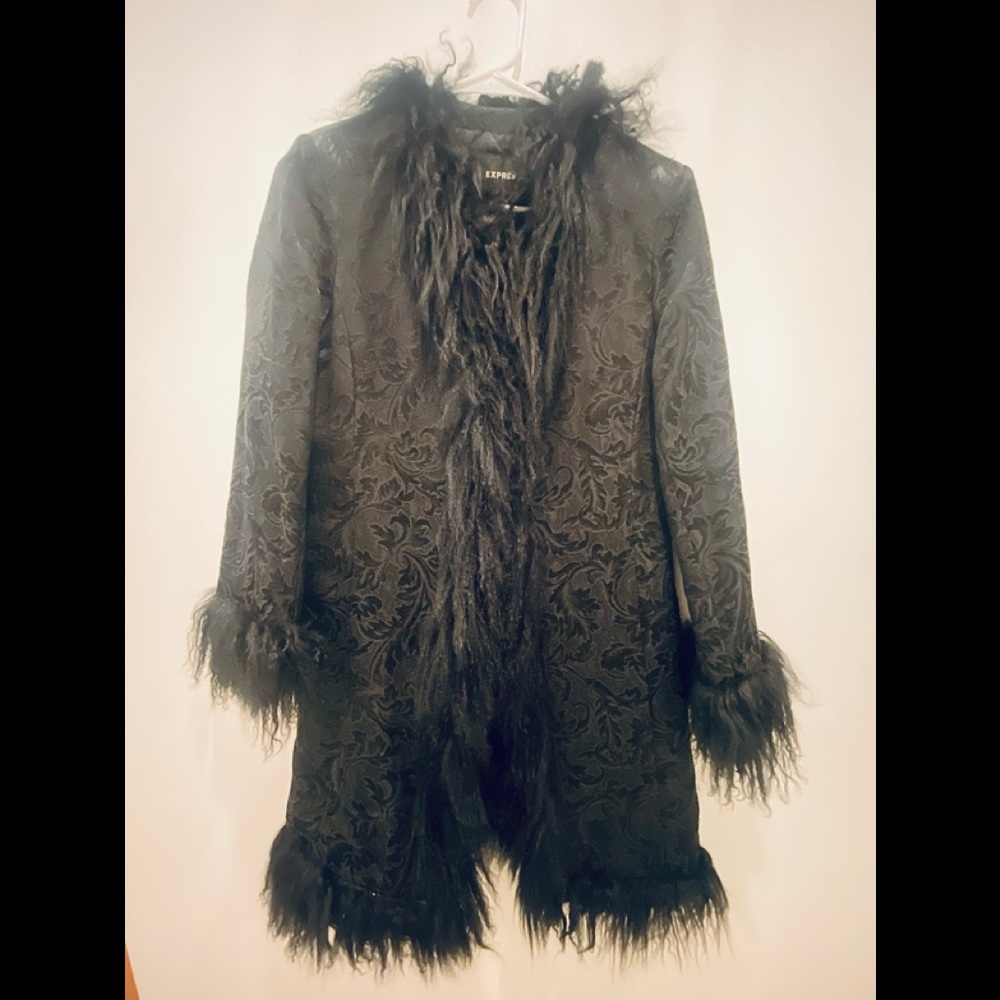 Vintage late 90s fur trimmed jacket